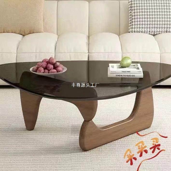 新款玻璃茶几茶几网红小户型客厅家用现代实木简约创意茶桌轻奢