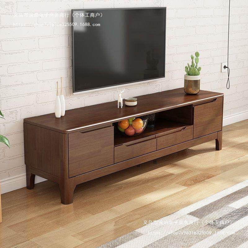 时尚北欧大容量实木电视靠墙柜现代简约家用多功能客厅影视柜收纳