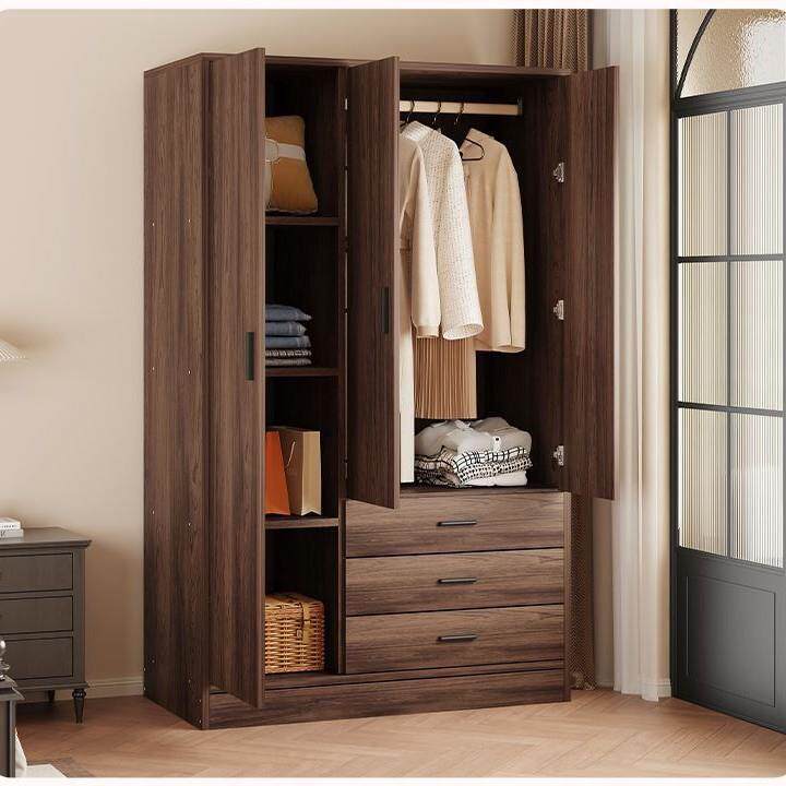 简易板式衣柜家用卧室对开门收纳柜出租屋家用简约现代小户型衣橱