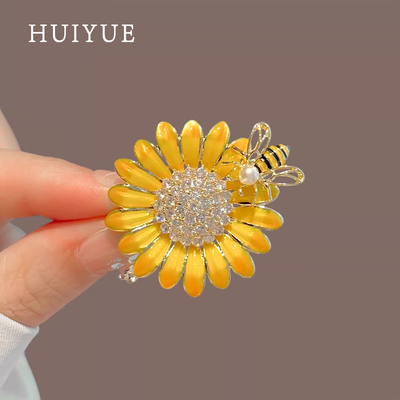 一举夺魁向日葵胸针高档女