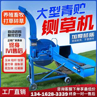 大型铡草机养殖牛青贮干湿两用玉米秸秆碎草机输送带进料切草机