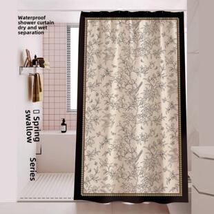 春燕南洋覆古浴帘防水防霉套装无冲孔浴浴室卫生间隔断门帘