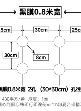 黑色打孔地膜羊肚菌透气塑料薄膜洋葱辣椒西红柿茄子豆角莴笋种植