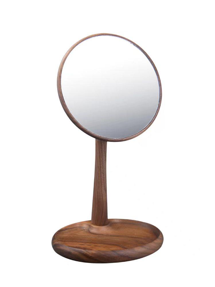 黑胡桃木复古台面木制圆形梳妆镜化妆镜立式卧室桌面镜子置物收纳,童装/婴儿装/亲子装,儿童装饰手表,淘宝优惠券,粉丝福利购,淘宝优惠卷