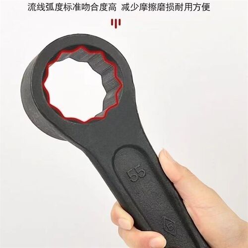 敲击凸型烟斗扳手特种梅花打击加厚重型梅花套筒扳手锤击直柄单头