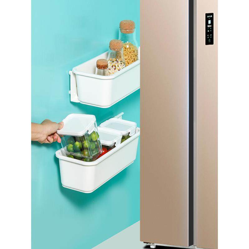 4159.侧壁滑轨挂篮橱柜/浴室柜内侧面挂壁式收纳筐夹缝挂壁储物盒,收纳整理,壁式收纳盒,淘宝优惠券,粉丝福利购,淘宝优惠卷