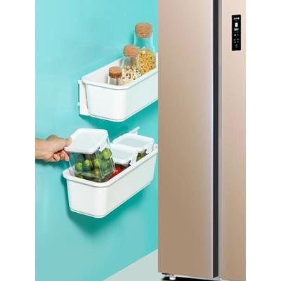 4159.侧壁滑轨挂篮橱柜/浴室柜内侧面挂壁式收纳筐夹缝挂壁储物盒