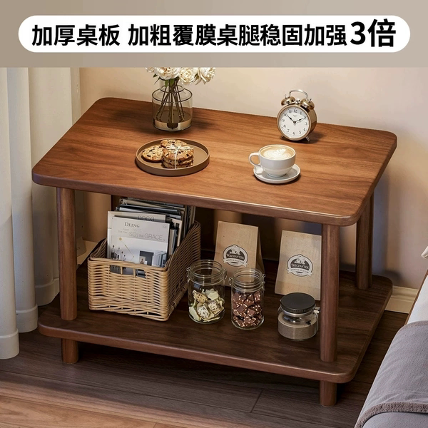 简易小型方桌客厅沙发边几置物架图片