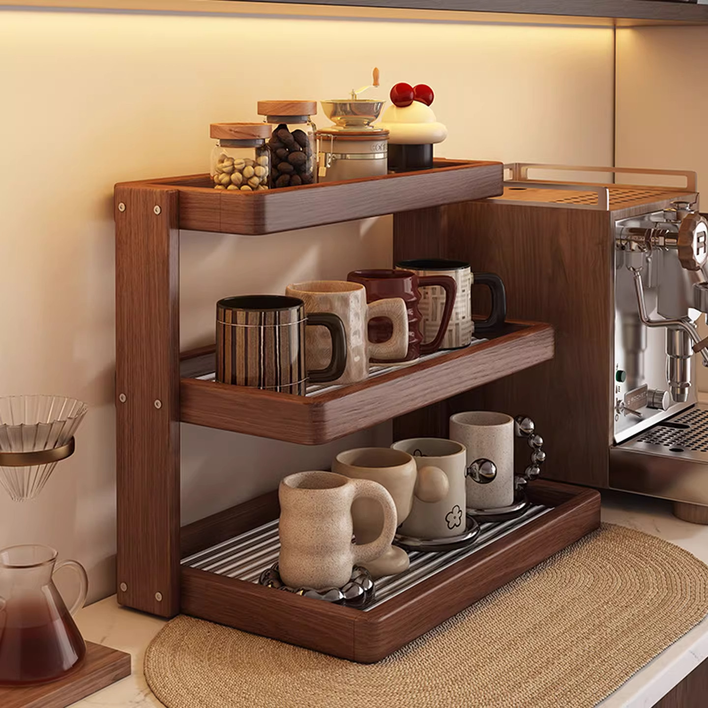 中古风实木杯架餐边柜水杯茶杯咖啡角水吧台布置杯子收纳置物架子,家庭/个人清洁工具,杯架,淘宝优惠券,粉丝福利购,淘宝优惠卷