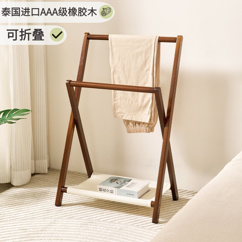 实木挂衣架卧室床边原木风衣帽架