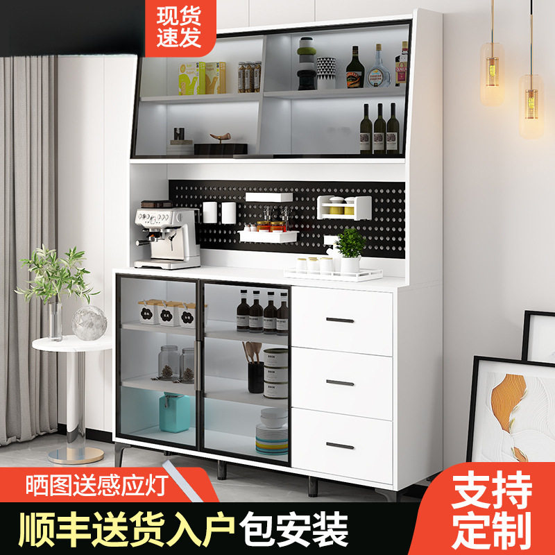 白色餐边柜酒柜厨房橱柜置物架客厅现代简约柜子储物一体靠墙家用