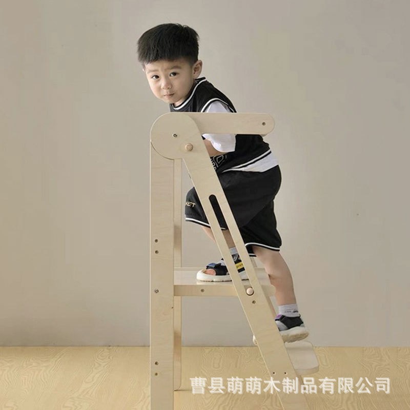 多功能实木儿童防摔宝宝蒙氏学习塔折叠垫脚凳洗手凳木制儿童梯凳