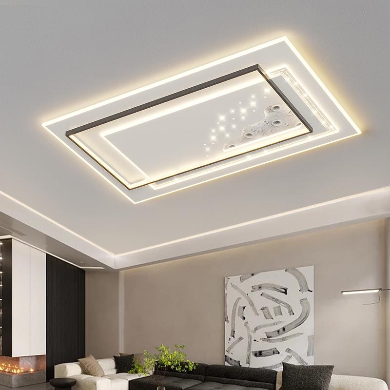 42954全光谱现代简约长方形满星天屋客厅灯灯吸顶全智能广东中山