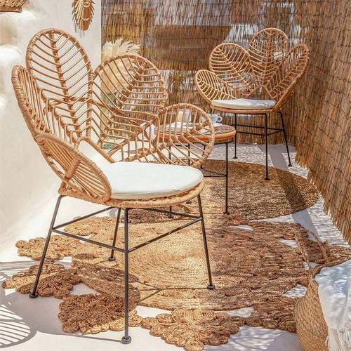 定制北欧户外桌孔雀桌椅椅闲P休E藤桌编阳台庭院露天家用户外家具