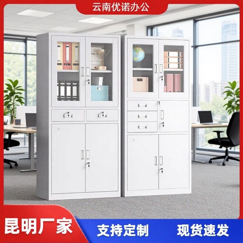 昆明铁皮柜文件柜带锁档案柜财务凭证柜二斗矮柜办公室资料柜厂家