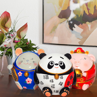 厂家直销 创意款超萌动物存钱罐 办公室家庭卧室树脂摆件工艺品