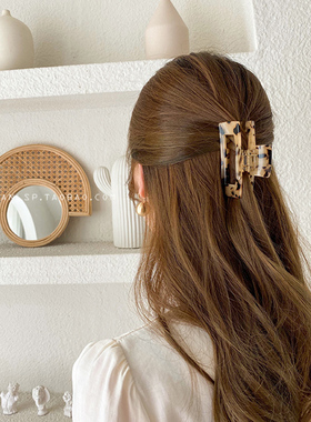 极速New Leopard Geometric Large Barrettes Hair Clips HZair C