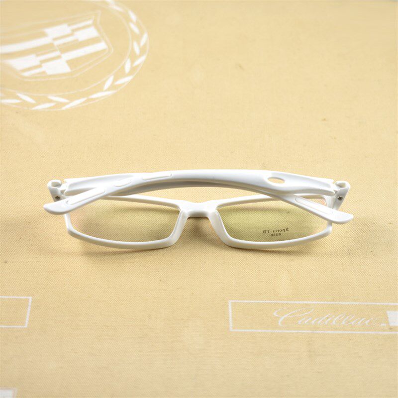 极速长沙 配镜 全n框板材眼镜架男女运动款 纯白色平光防蓝光眼镜