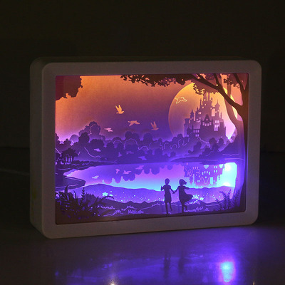 极速Paper-cuth Atmosphere Lamp 3D Paper Carving USB Night Li