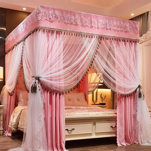 极速1遮光床帘蚊帐公主风一体式 防尘A落地床幔1.5米1.8m床2022新