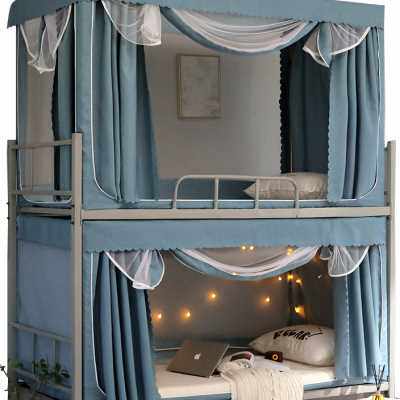 极速可伸缩加厚强遮光q蚊帐床帘大学生宿舍支架一体式上铺下铺专