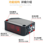 极速光电开关漫反射红l外避障器感应感测器E3Z D61三线常开24v常