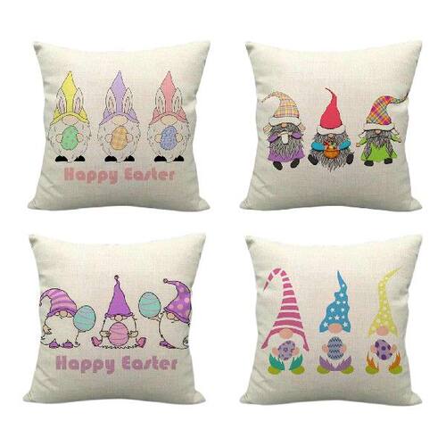 极速4PC Gnome Rabbit Goblin Eggs PrintinKg Linen Easter Pill