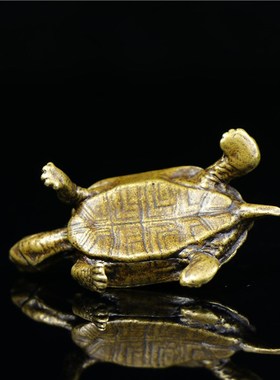 极速铜龟摆件纯n铜乌龟尖角长寿龟招财家居摆件