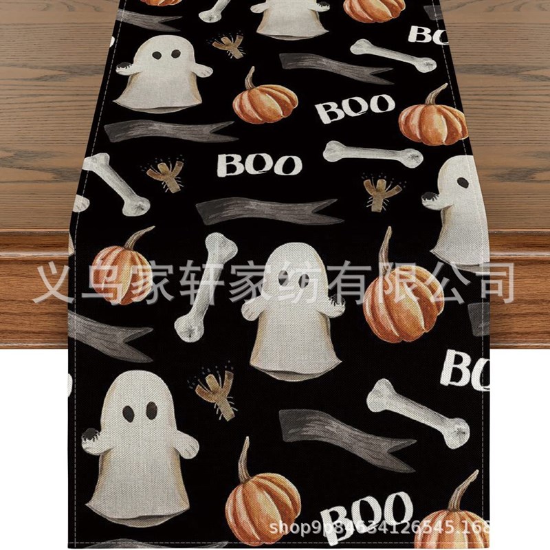 极速Halloween Table Runner Table NEon-slip Tablecloth Decora