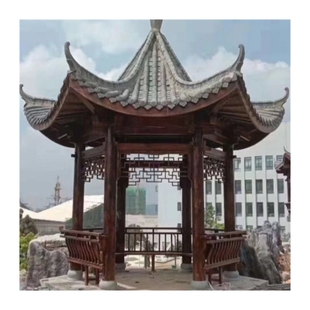 极速厂家直销防腐木凉亭户外花园庭院别墅六O角亭室外木屋房子实