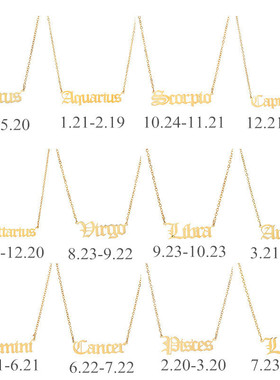 极速Constellaition Necklace Scorpio Leo Capricorn Aquarius S