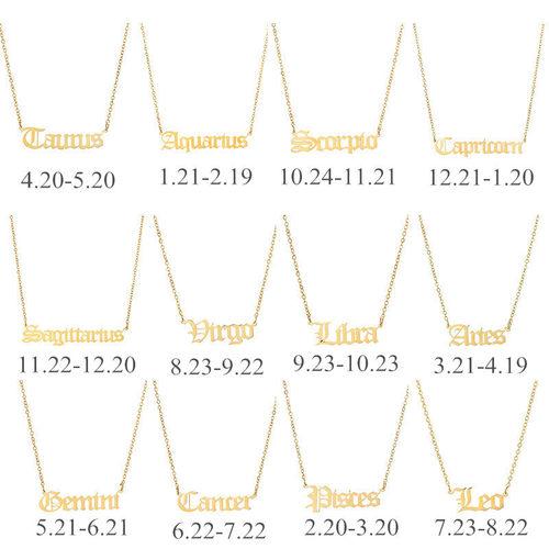 极速Constellaition Necklace Scorpio Leo Capricorn Aquarius S