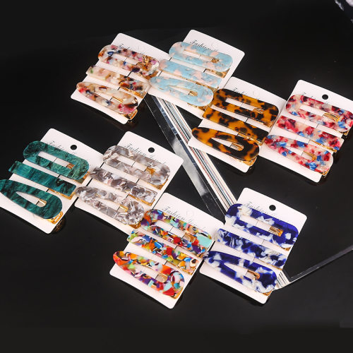 极速1/a2/3 PCS Women Fashion Leopard Acetate Geometric Hair