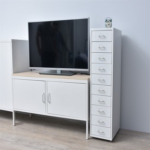 极速A4文件柜矮柜铁皮档案柜床头储物收I纳柜多层活动柜抽屉式多