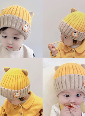 极速男宝宝3一6一1o2月婴儿帽冬天婴幼儿婴儿帽子可爱超萌秋冬款