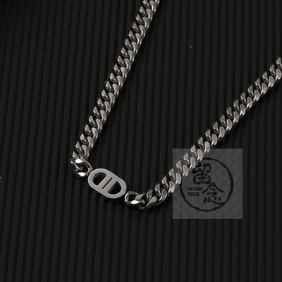 极速-ins gold thick chain letteAr titanium steel necklace fe