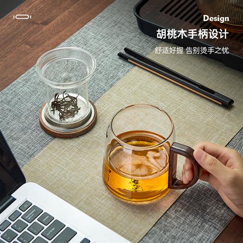 极速耐高温玻璃茶杯茶水分离泡茶杯过滤大M容量办公室喝茶杯子个