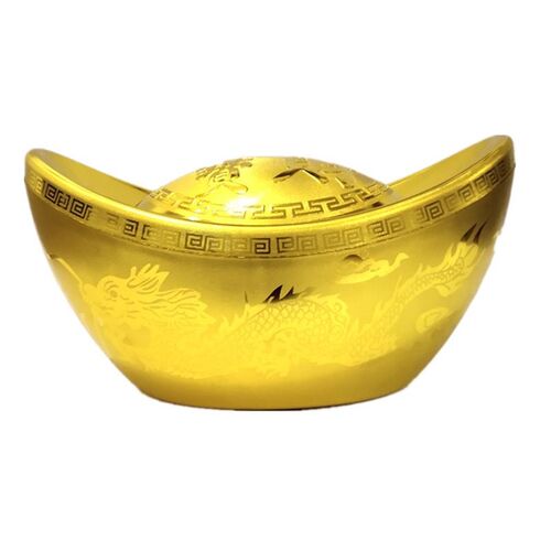 新品金元宝摆件招财m风水居家道具新年装饰品糖果盒塑料空心仿真