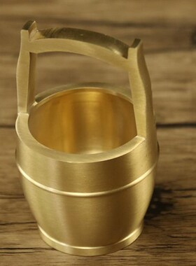 极速新中式一桶金办公室桌面摆件全铜小水桶招财客厅玄.关存钱聚