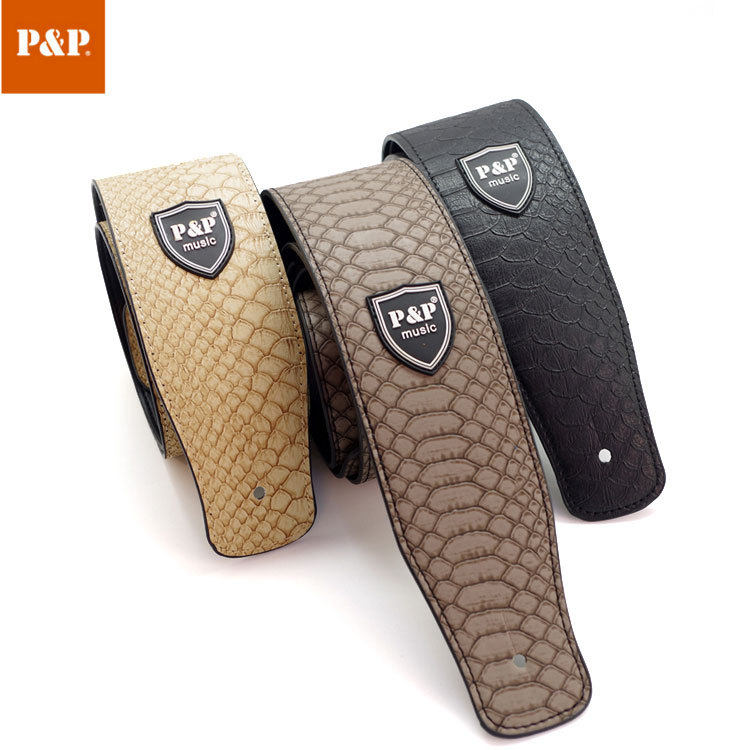 极速Leather guitar strap Pu bass electrJic guitar strap Guan