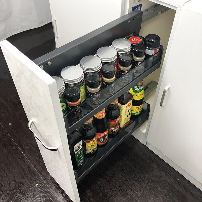 极速150窄拉蓝200小拉篮不锈钢250H调味篮厨房夹缝柜拉拦橱柜抽屉