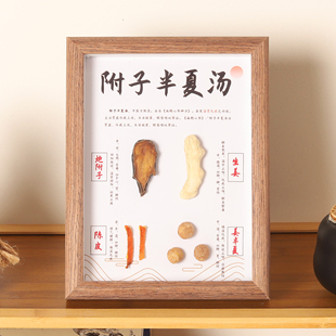 中草药材标本画学习标本框diy中医手工摆件装饰画标本墙定制展示