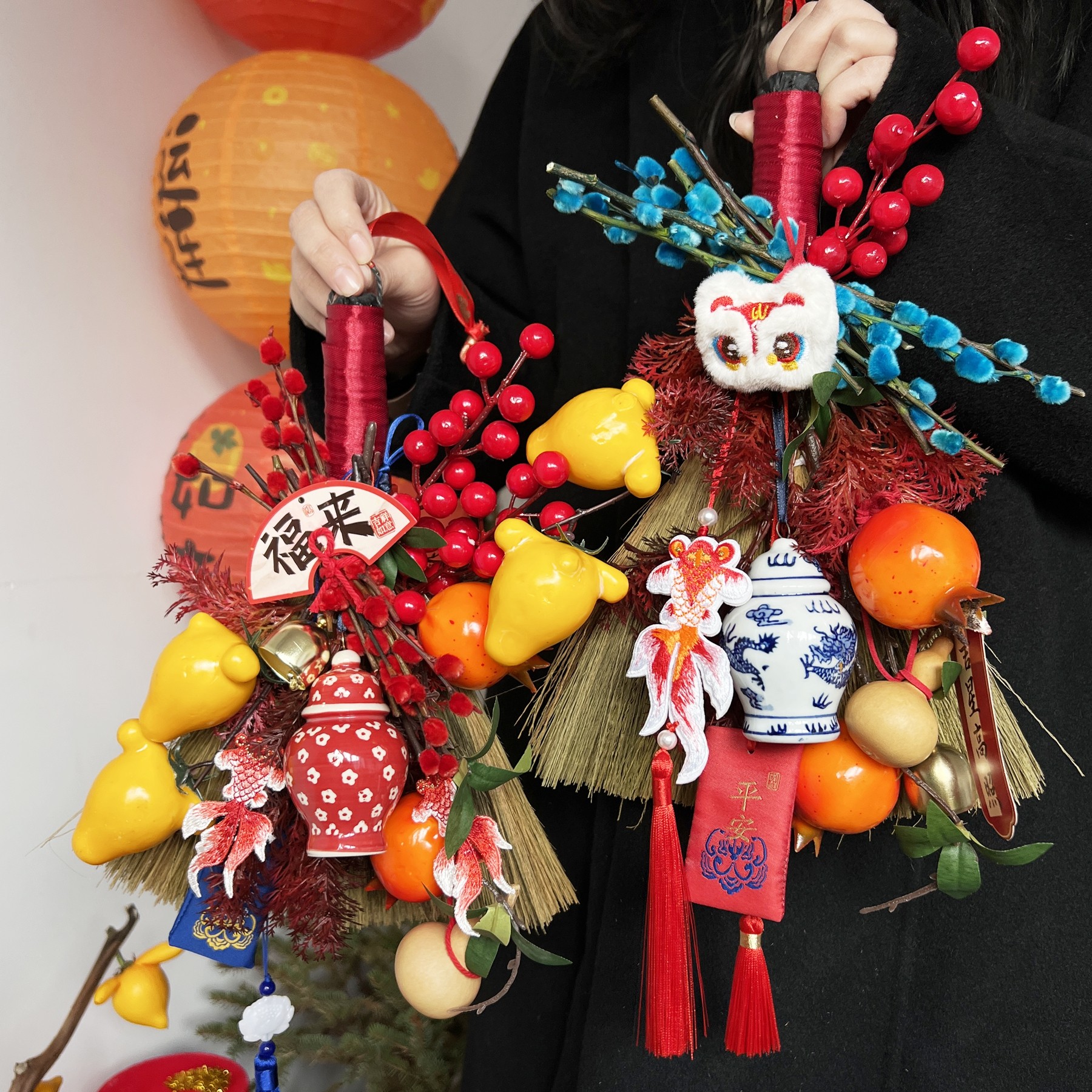 2026迎新年宵花环门挂套餐鲜花花束礼物高档手工花艺礼品挂件装饰,节庆用品/礼品,挂饰/生肖挂饰,淘宝优惠券,粉丝福利购,淘宝优惠卷