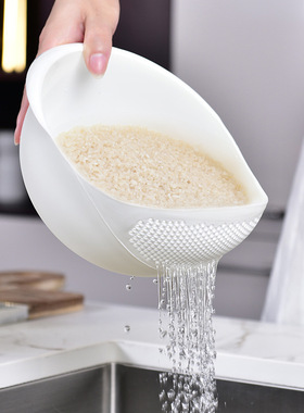 极速2-In-1 Rice Washer Plastic Sieve Fruit Vegetables ZClean