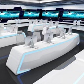 极速定制烤漆指挥台简约现代操作台集控中心监控R台指挥中心弧形