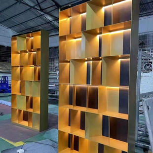 电视背景Q柜金属壁龛制品加 极速玫瑰金不锈钢柜客厅展示架入墙式