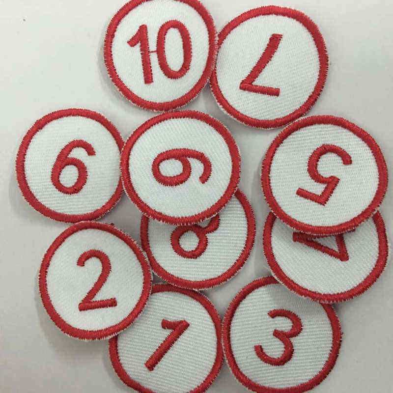 极速号码布贴环保绣字学号刺绣幼儿J园衣服毛巾编号数字牌愔