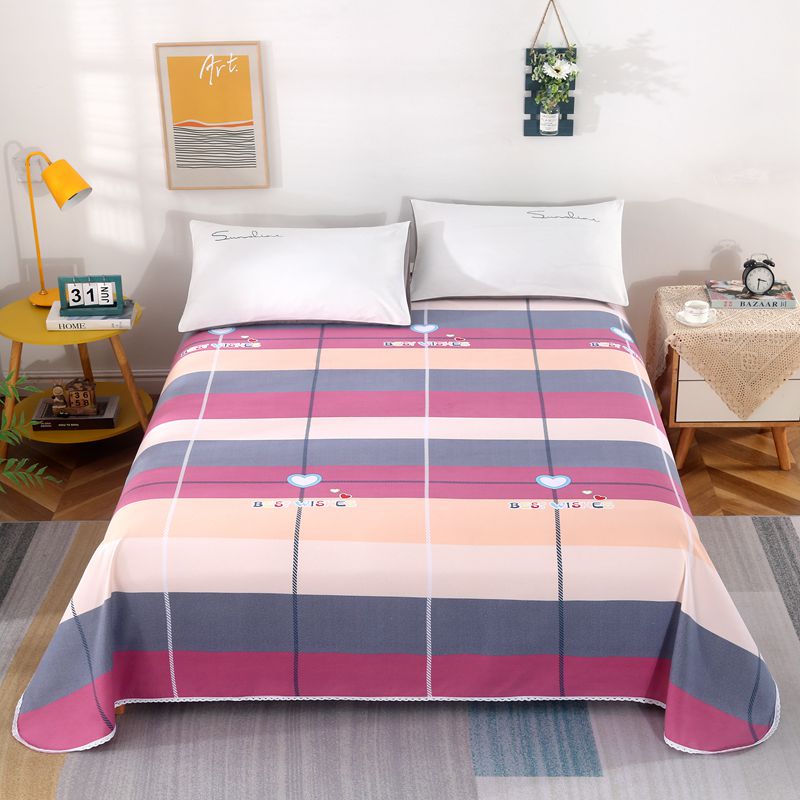 极速新品磨毛床单单件亲肤双人床床单H水洗布料蕾丝小花边床单枕