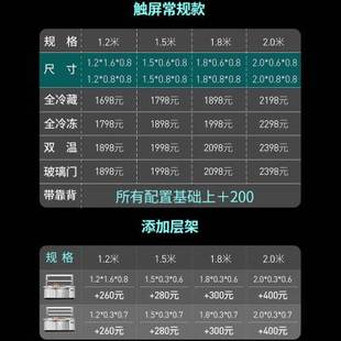 极速乐创冷柜工作台冰柜冷藏柜保鲜商用冰箱冷P冻厨房奶茶店平冷