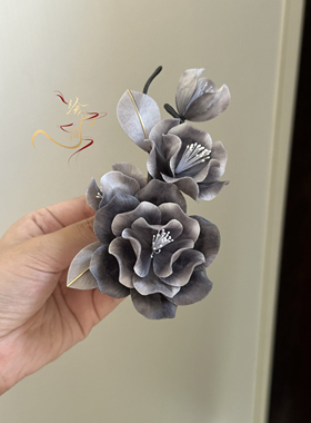扬州绒花发饰桑蚕丝发簪日常百搭